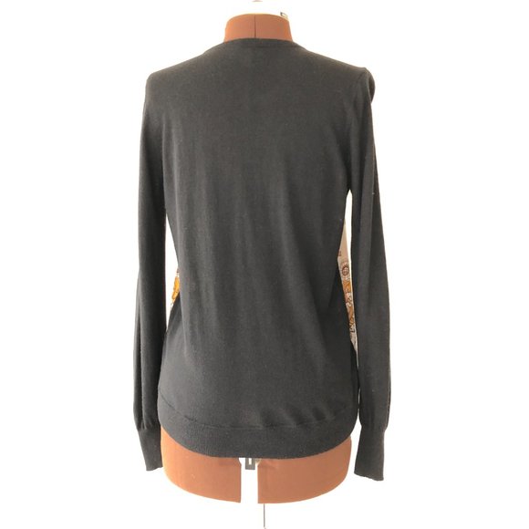 Joie Black Cardigan with Silk Front - Picture 4 of 8